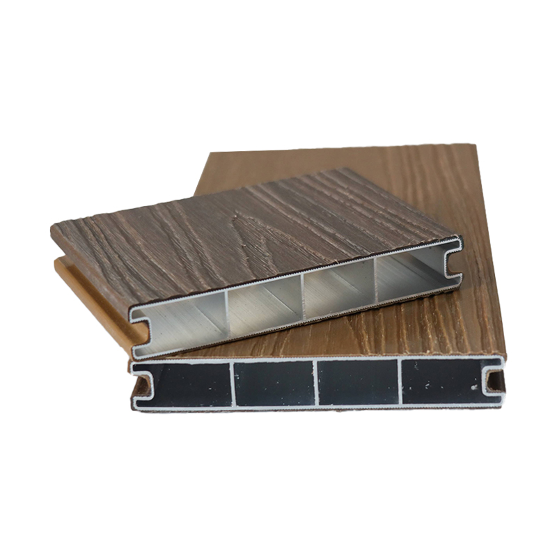 SRL-AL 138*23 mm Decking WPC resistente al fuoco e impermeabile con alluminio coestruso