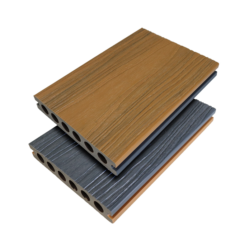 Pavimentazione per decking grigia con coestrusione in rilievo profondo 3D composito WPC per esterni SRL-138 * 23mm